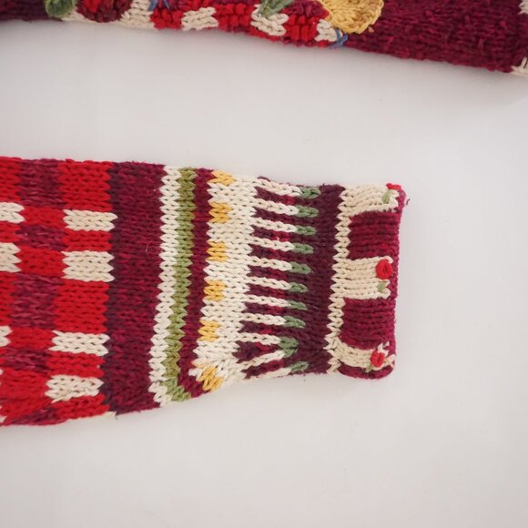 Vintage Casual Corner Annex Pumpkin Apple Patchwork Harvest Sweater Grandma S - Picture 10 of 11